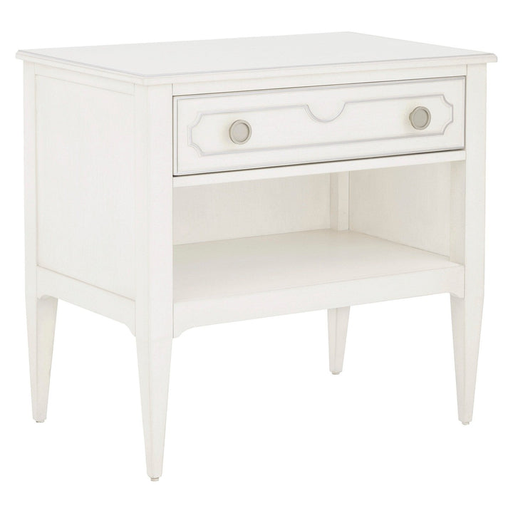 Camille Nightstand - Linen - Walnut Solids