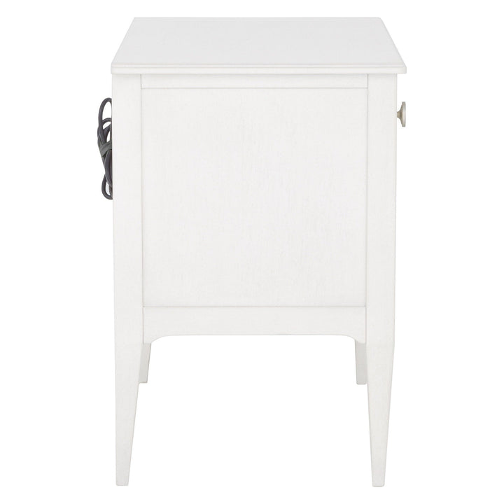 Camille Nightstand - Linen - Walnut Solids