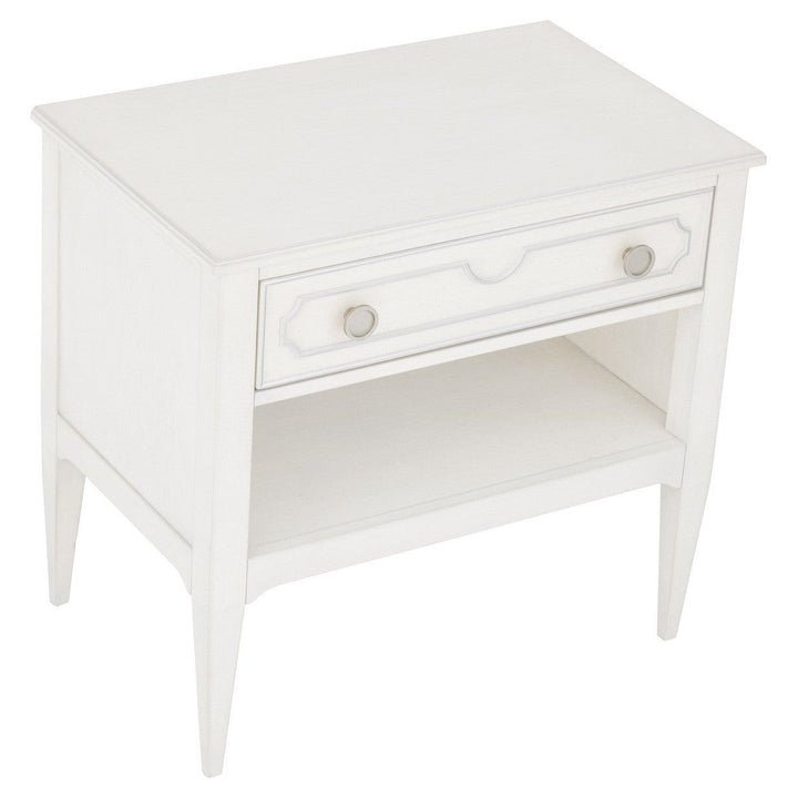 Camille Nightstand - Linen - Walnut Solids