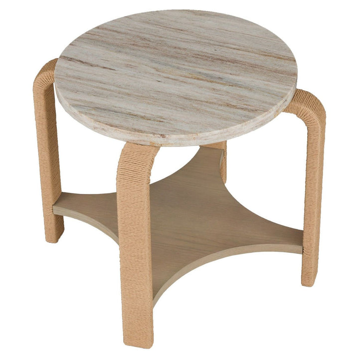 Alchemy End Table - Biscotti - Red Oak Solids and Marble