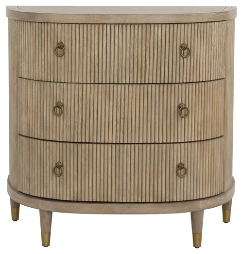 Everett Three Drawer Demilune Chest