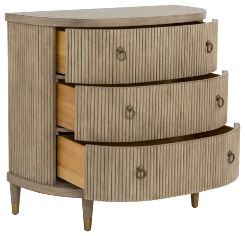 Everett Three Drawer Demilune Chest