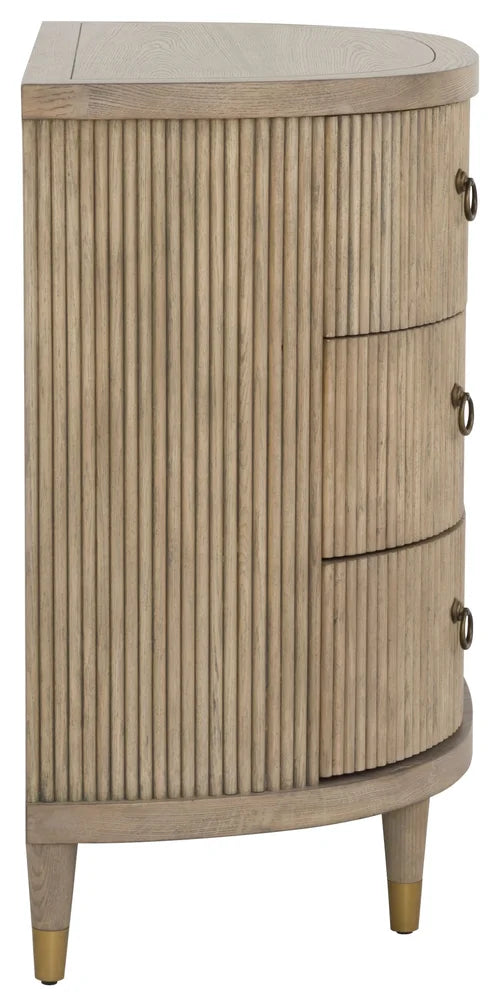 Everett Three Drawer Demilune Chest