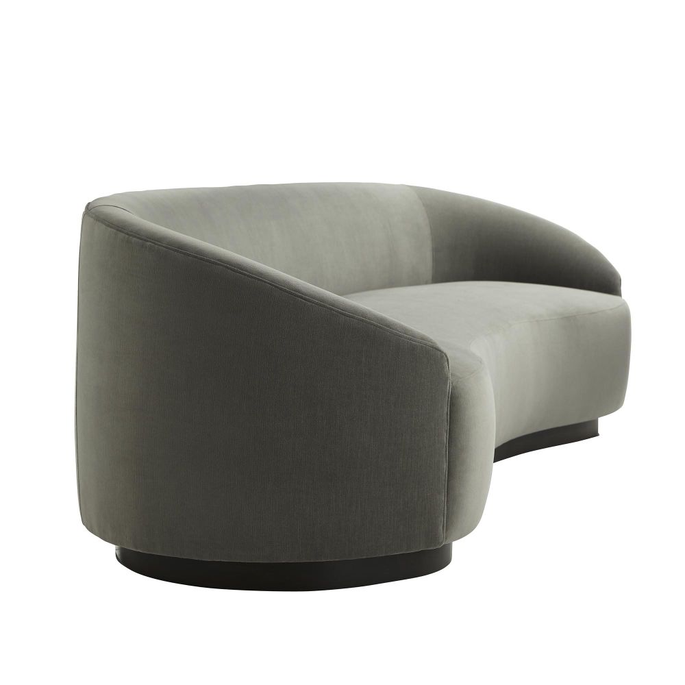 Carver Sofa Sharkskin Velvet Grey Ash - Gray