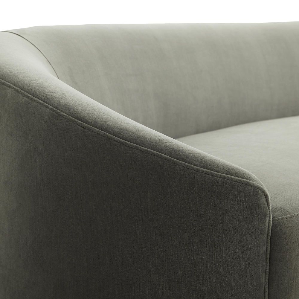 Carver Sofa Sharkskin Velvet Grey Ash - Gray