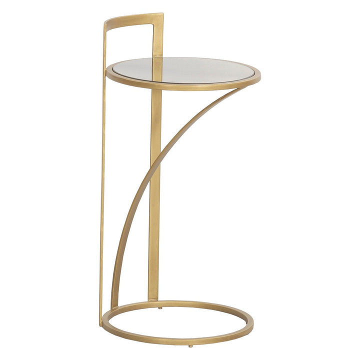 French 75 Drink Table - Metal and Antique Glass