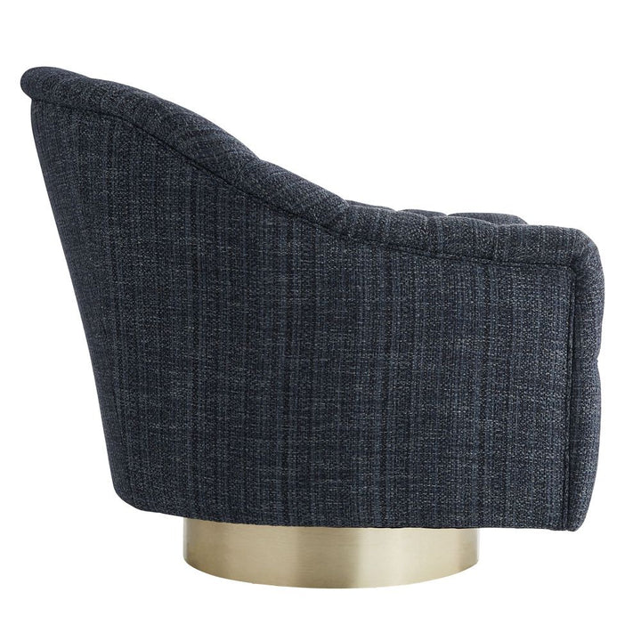 Lounge Chairs Griff Chair Indigo Tweed Champagne Swivel - Blue