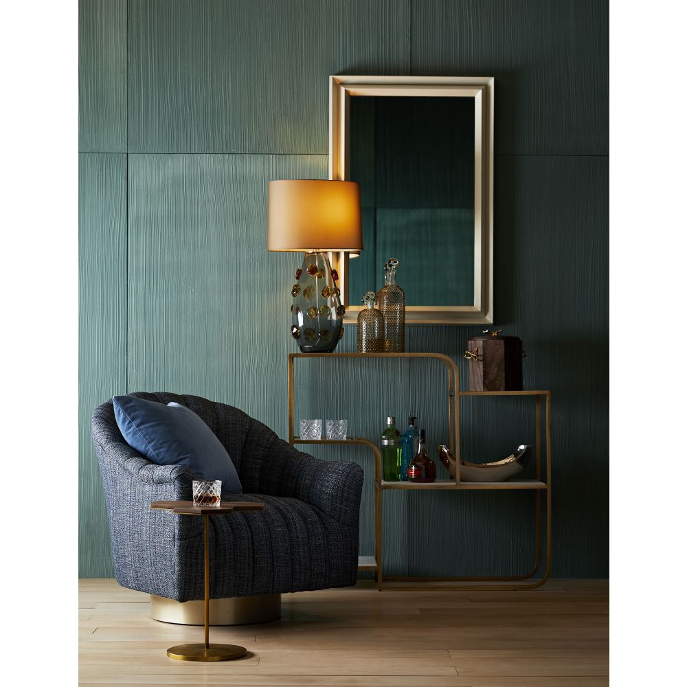 Lounge Chairs Griff Chair Indigo Tweed Champagne Swivel - Blue