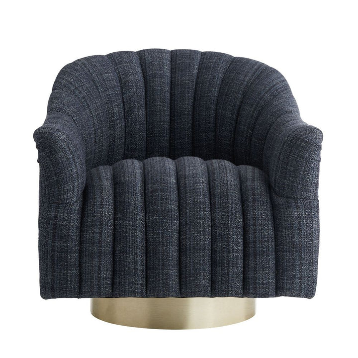 Lounge Chairs Griff Chair Indigo Tweed Champagne Swivel - Blue