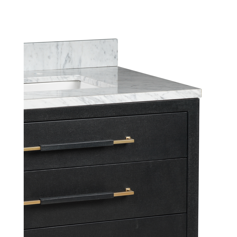 Vanities Verona 36" Black Linen Vanity with Rectangular Undermount Sink