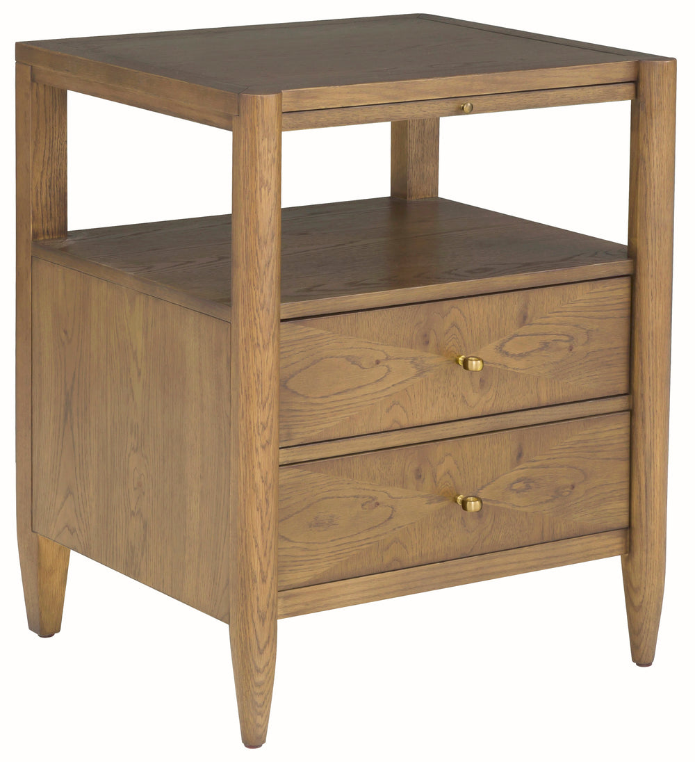 Fairfield Chair Maxwell Petite Nightstand Two Drawers with Pull-Out Tray / Sunlit Oak