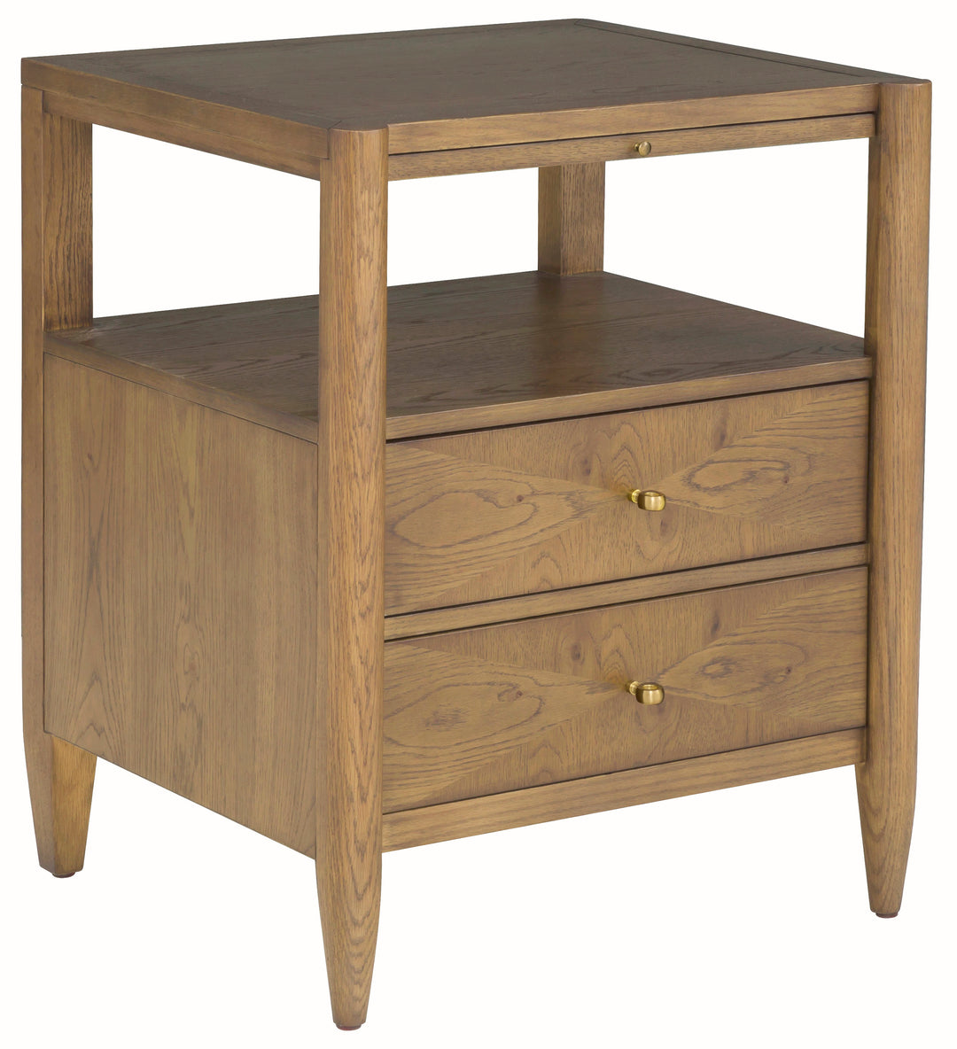 Fairfield Chair Maxwell Petite Nightstand Two Drawers with Pull-Out Tray / Sunlit Oak