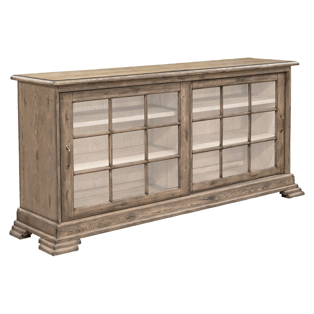 Arcadian Sliding Glass Door Credenza - Burnished Oak - White Oak Solids