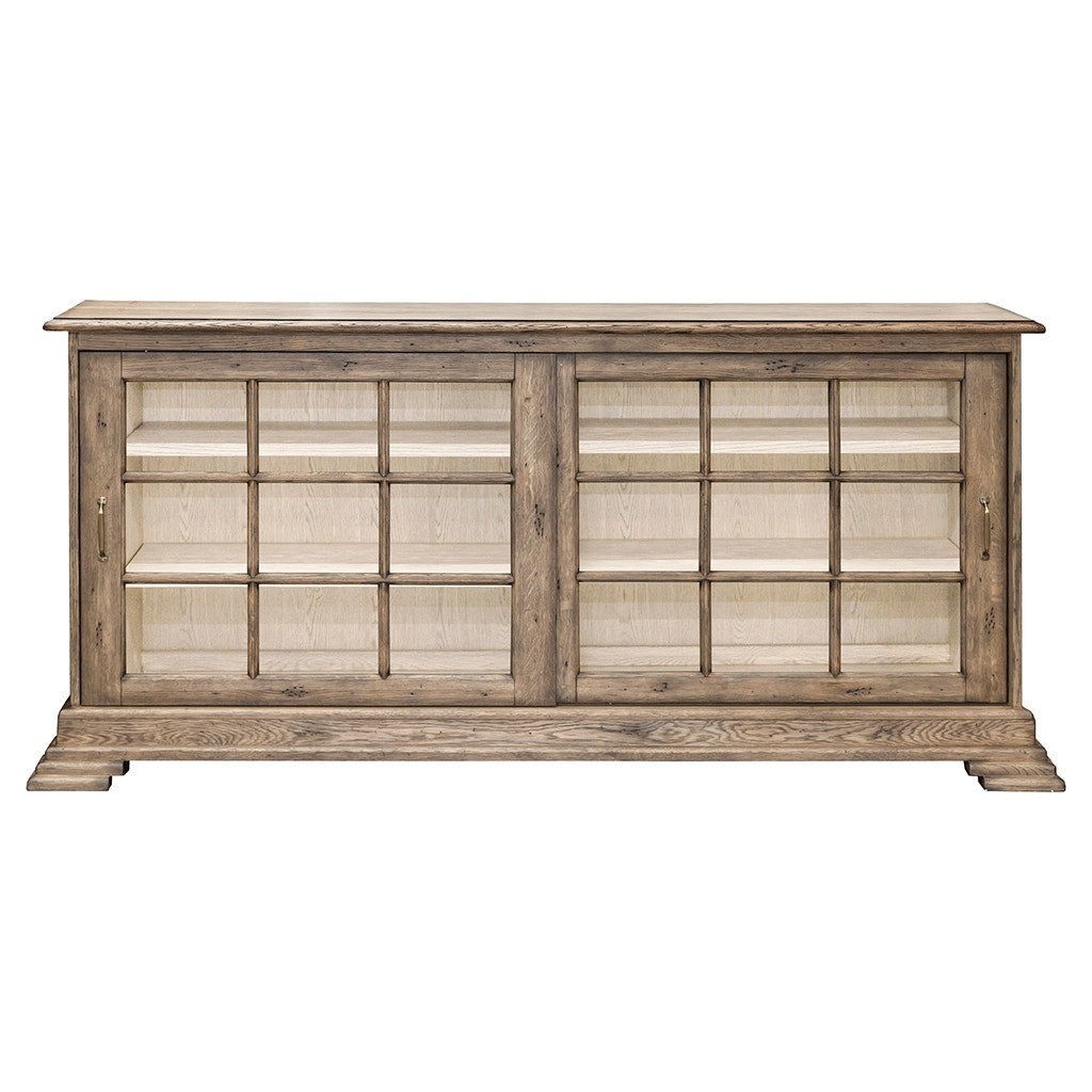 Arcadian Sliding Glass Door Credenza - Burnished Oak - White Oak Solids