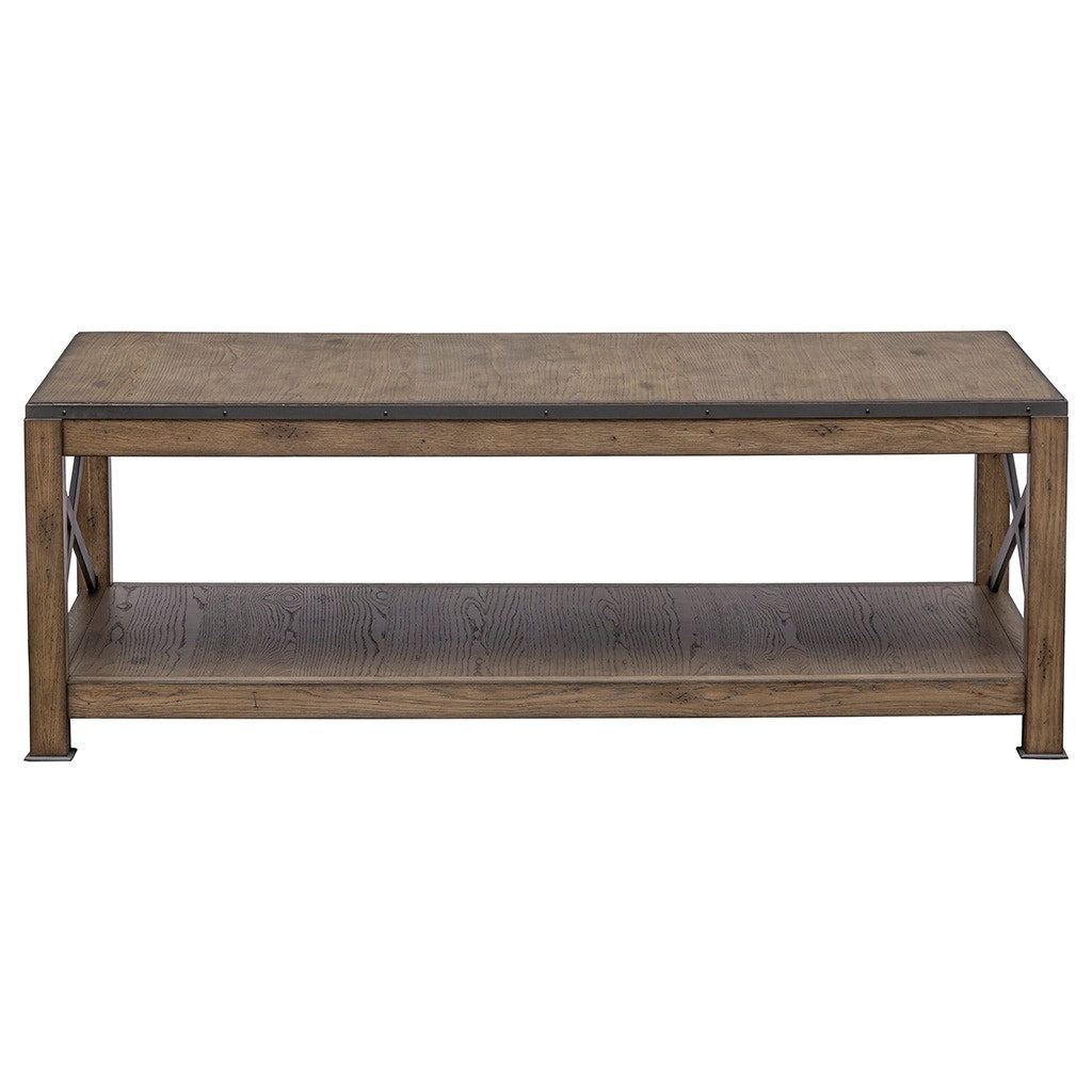 Arcadian Rectangular Cocktail Table - Burnished Oak - White Oak Solids & Metal