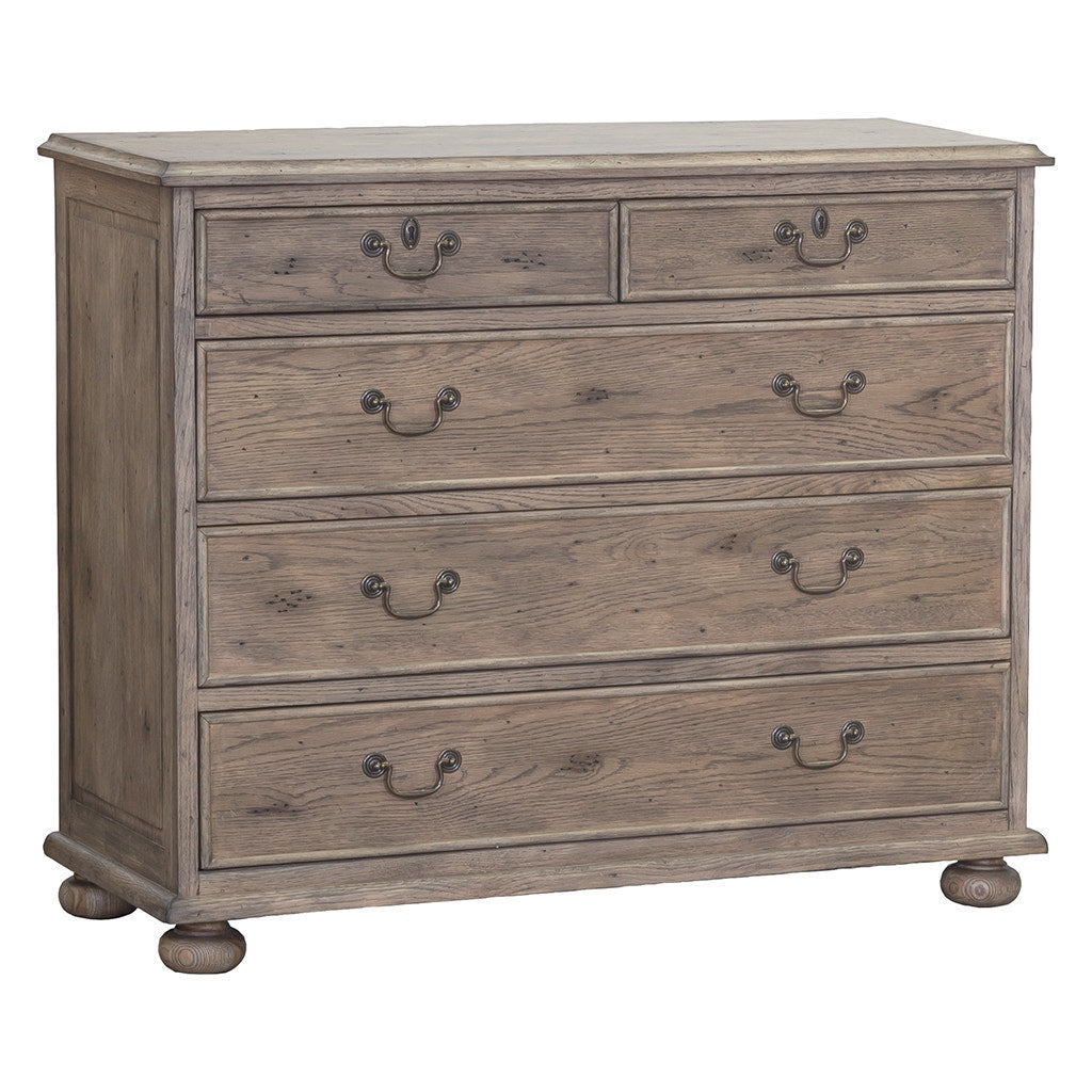 Arcadian Five Drawer Chest - Burnished Oak - White Oak Solids