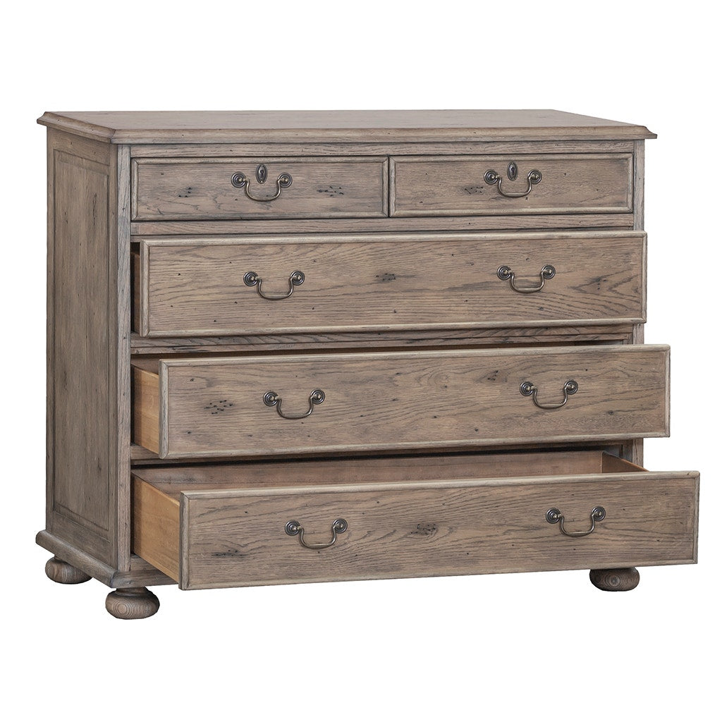 Arcadian Five Drawer Chest - Burnished Oak - White Oak Solids