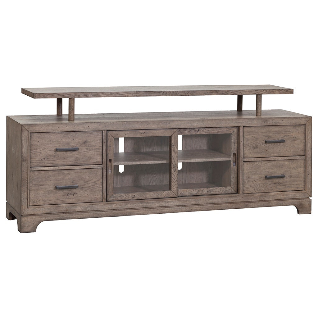 Arcadian Media Credenza - Burnished Oak - White Oak Solids