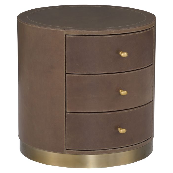 Side Tables Dimitri Three Drawer Round End Table