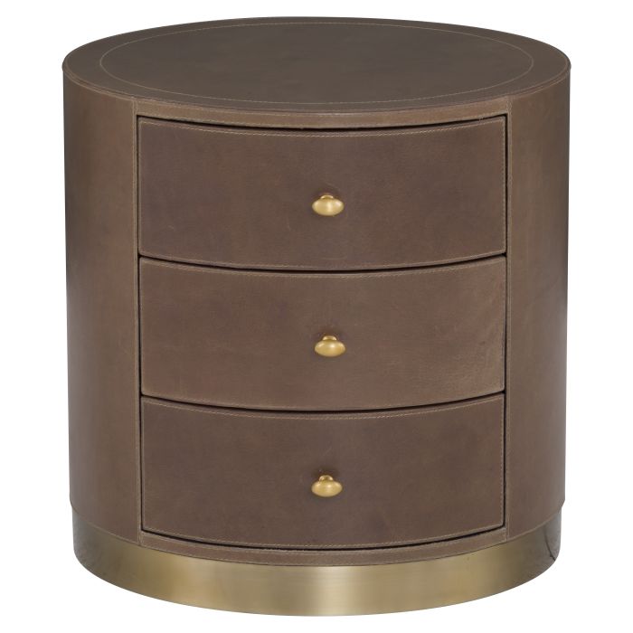 Side Tables Dimitri Three Drawer Round End Table