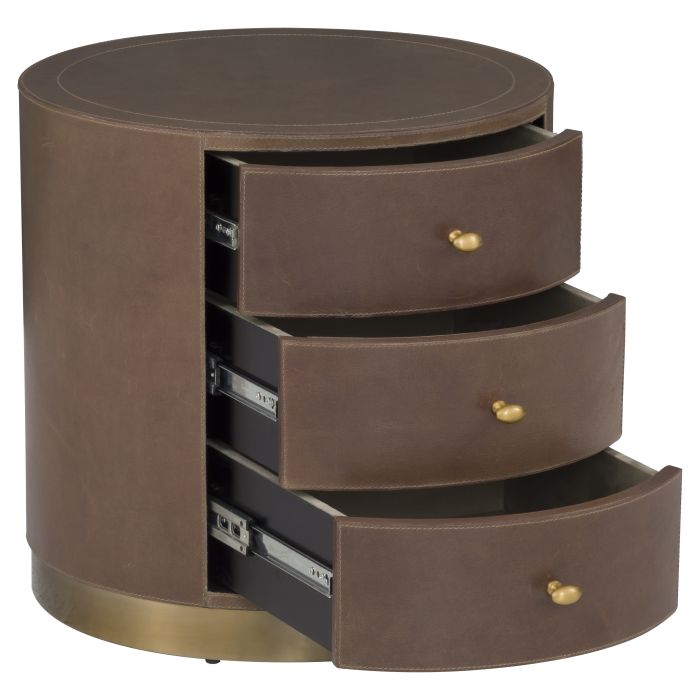Side Tables Dimitri Three Drawer Round End Table