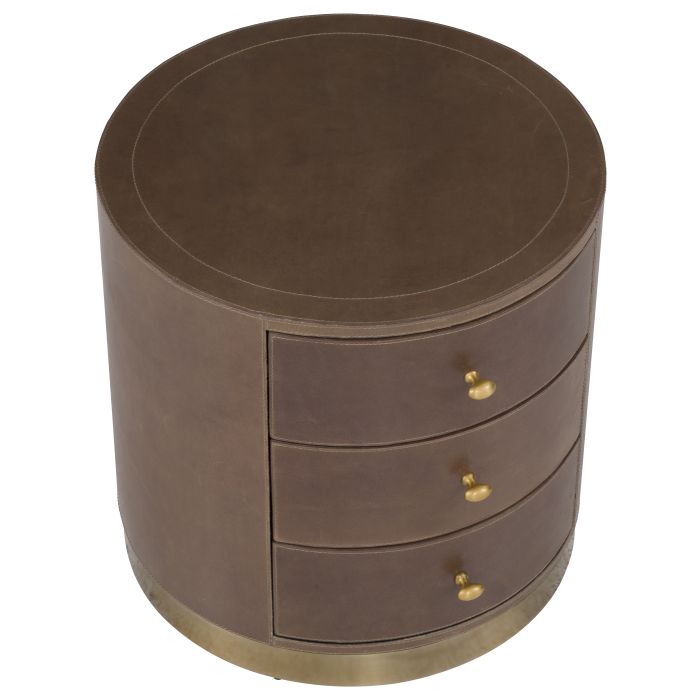 Dimitri Three Drawer Round End Table