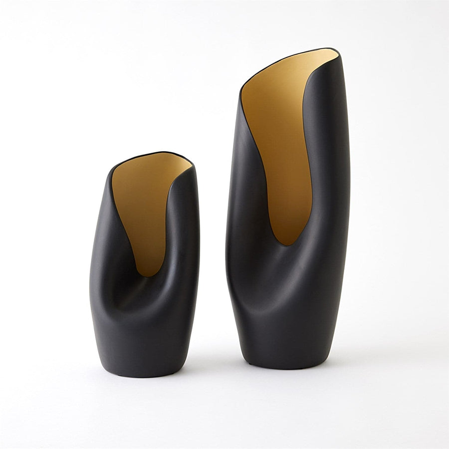 Avian Vase-Global Views-GVSA-7.30260-VasesLg-Black/Gold-1-France and Son