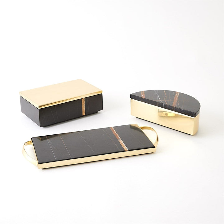 Cosmopolitan Box-Polished Brass/Black Marble