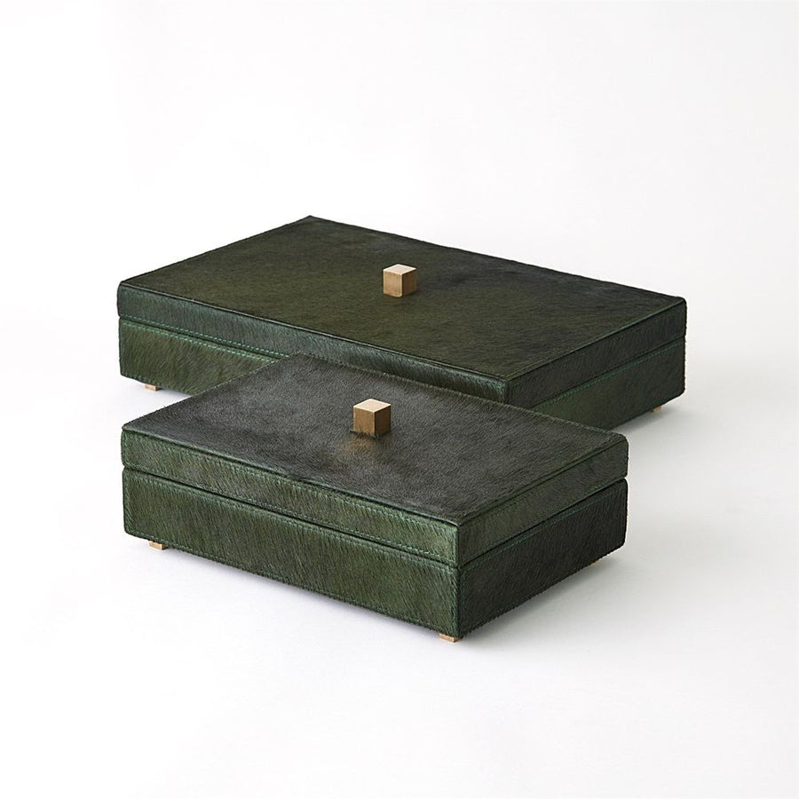 Boxes Posh Box-Hair-On-Hide Green-Lg