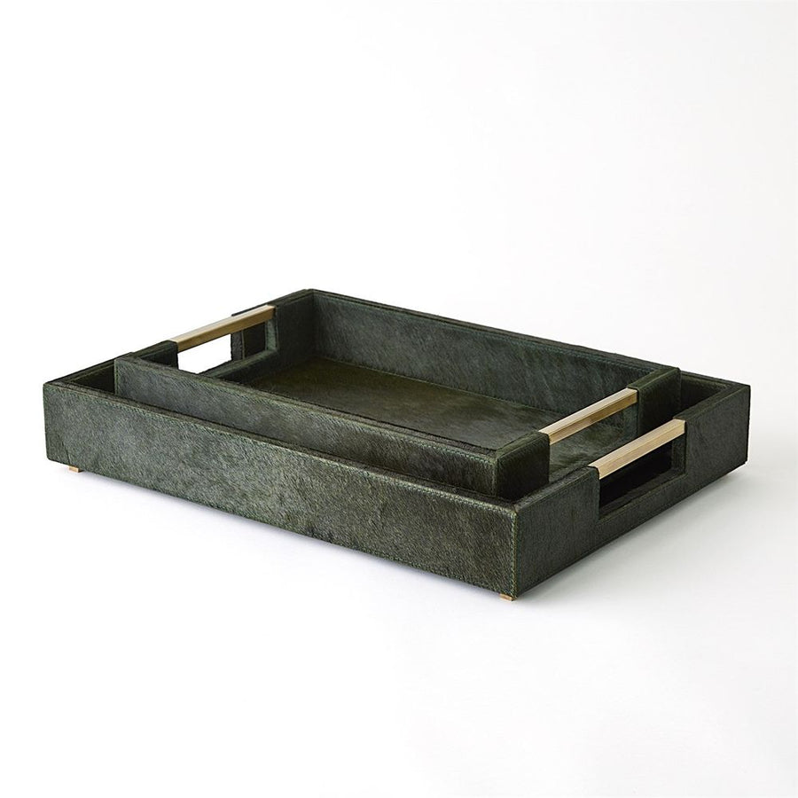 Serveware: Trays Posh Tray-Hair-On- Hide Green-Lg