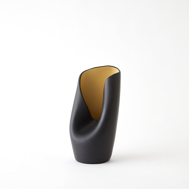 Avian Vase-Global Views-GVSA-7.30261-VasesSm-Black/Gold-4-France and Son