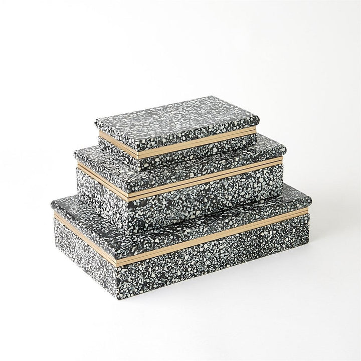 Boxes Terrazzo Box-Black/White-Lg
