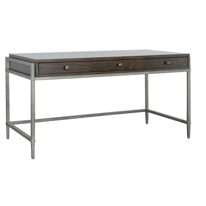 West Camden Writing Desk - Tahitian Pearl - Metal, Walnut Solids