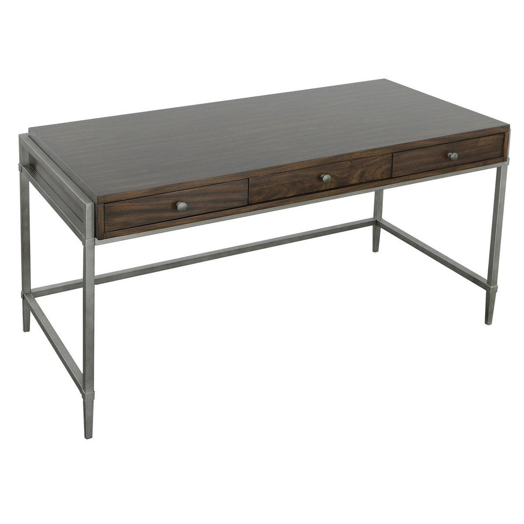 West Camden Writing Desk - Tahitian Pearl - Metal, Walnut Solids