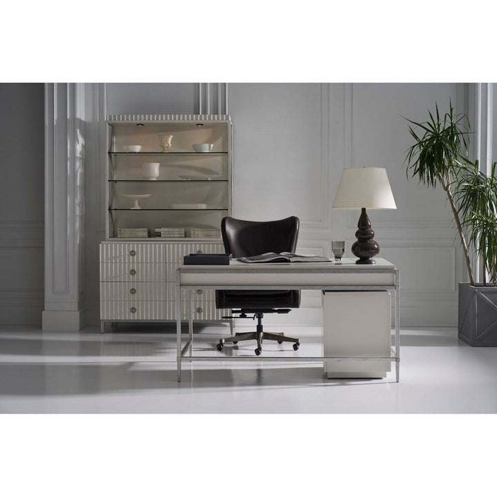 West Camden Lateral File Deck - Tahitian Pearl - Metal, Walnut Solids