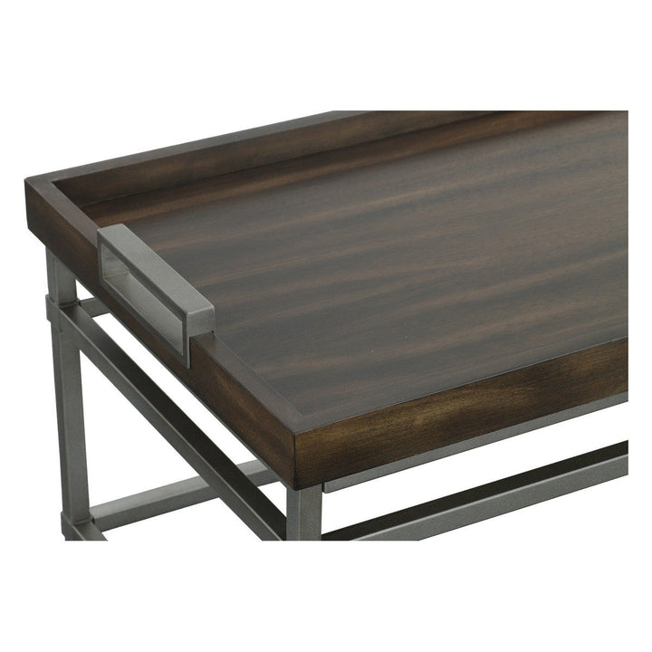 West Camden Rectangular Cocktail Table - Tahitian Pearl - Metal, Walnut Solids