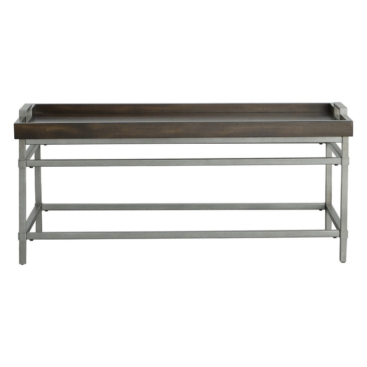 West Camden Rectangular Cocktail Table - Tahitian Pearl - Metal, Walnut Solids