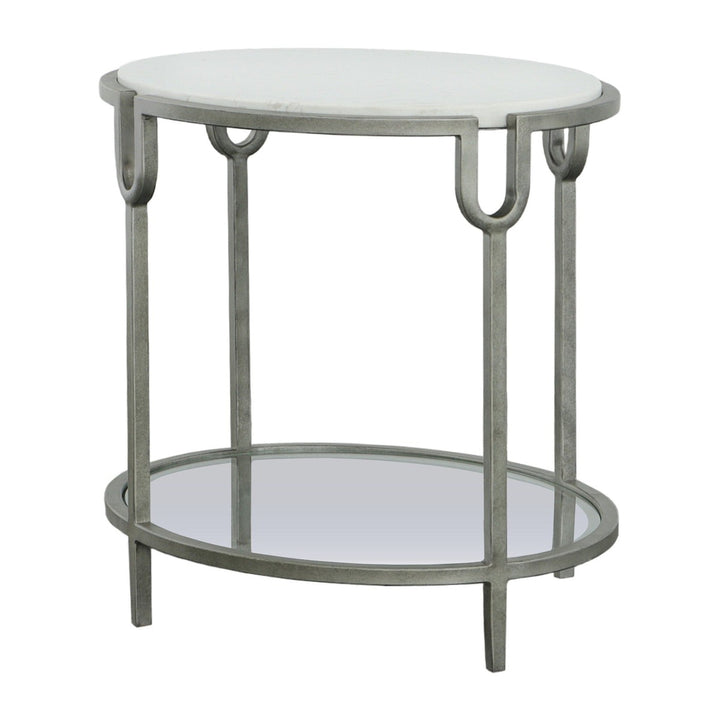 West Camden End Table - Metal, Carrara Marble, & Glass