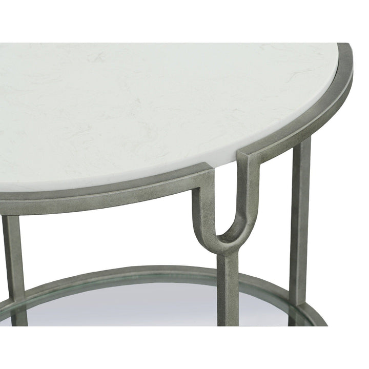 West Camden End Table - Metal, Carrara Marble, & Glass