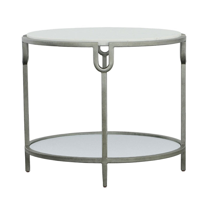 West Camden End Table - Metal, Carrara Marble, & Glass