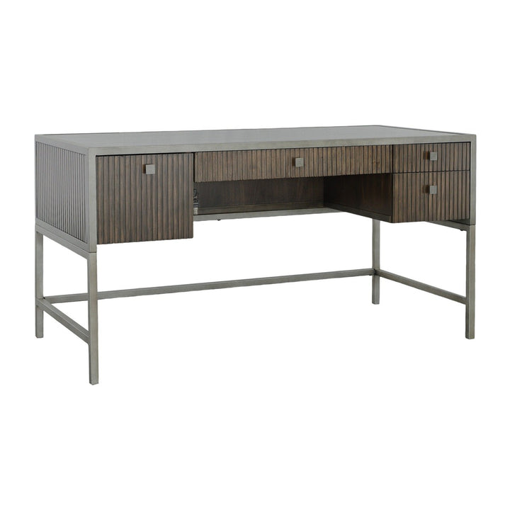 West Camden Writing Desk - Tahitian Pearl - Metal, Walnut Solids