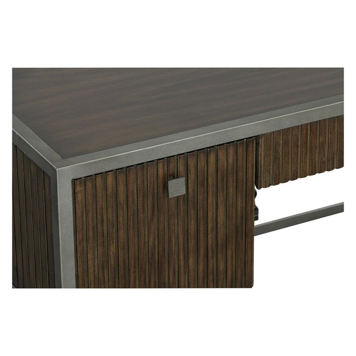 West Camden Writing Desk - Tahitian Pearl - Metal, Walnut Solids