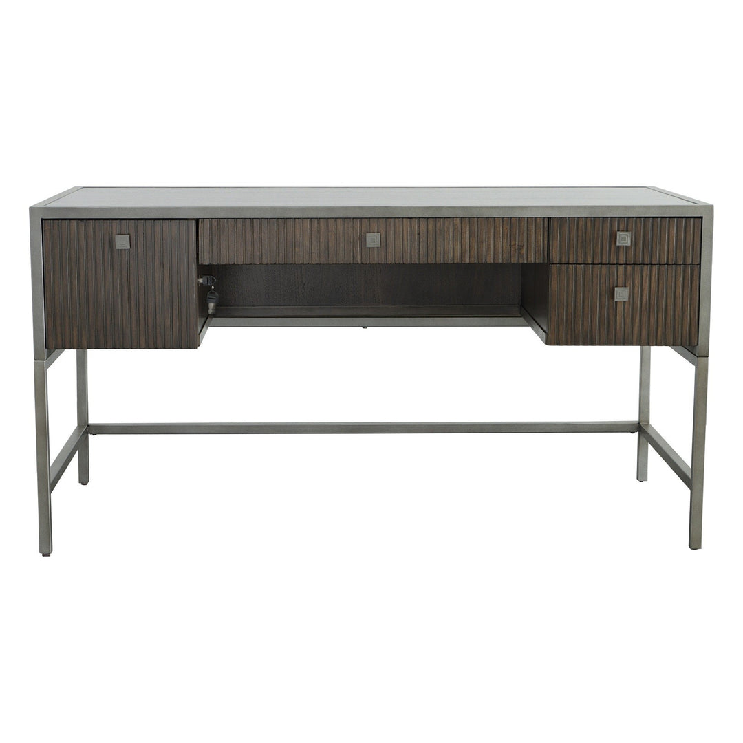 West Camden Writing Desk - Tahitian Pearl - Metal, Walnut Solids