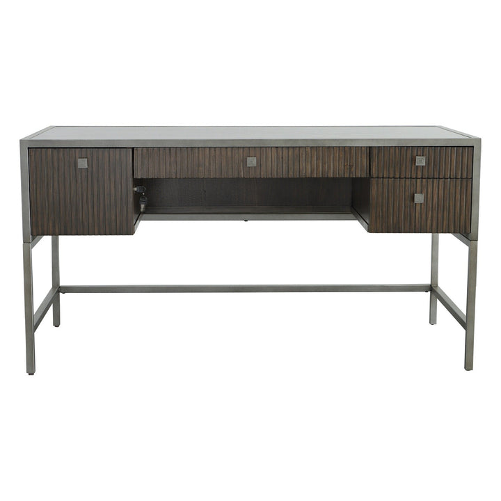 West Camden Writing Desk - Tahitian Pearl - Metal, Walnut Solids