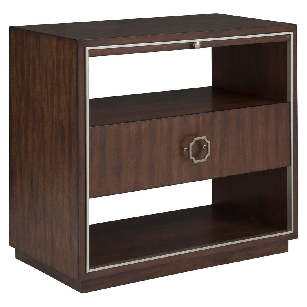 West Camden Nightstand - Tahitian Pearl - Walnut,Metal Accents