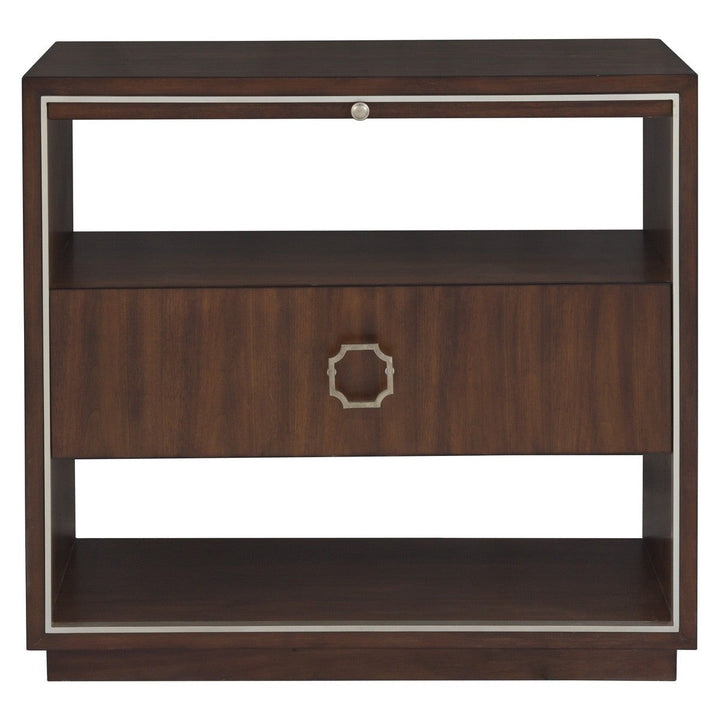 West Camden Nightstand - Tahitian Pearl - Walnut,Metal Accents