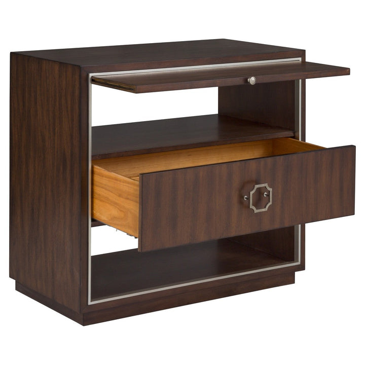 West Camden Nightstand - Tahitian Pearl - Walnut,Metal Accents