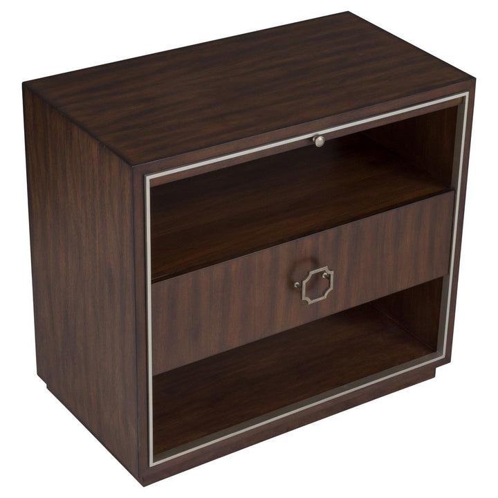 West Camden Nightstand - Tahitian Pearl - Walnut,Metal Accents