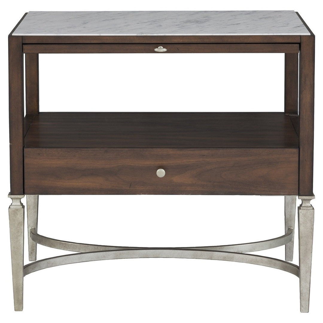 West Camden Nightstand - Tahitian Pearl - Walnut,Metal Accents