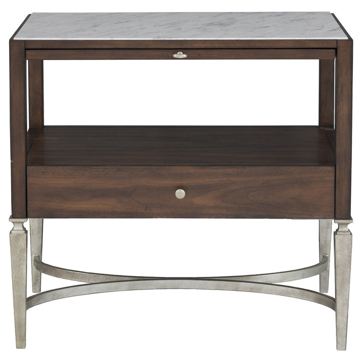 West Camden Nightstand - Tahitian Pearl - Walnut,Metal Accents